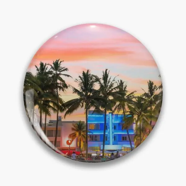 

South Beach Miami Florida Usa Customizable Soft Button Pin Jewelry Funny Hat Cute Brooch Lover Collar Lapel Pin Cartoon Badge
