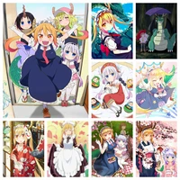 5d anime diamond mosaic painting miss kobayashi ddragon maid cross stitch embroidery pictures wall art full drill kids room deco