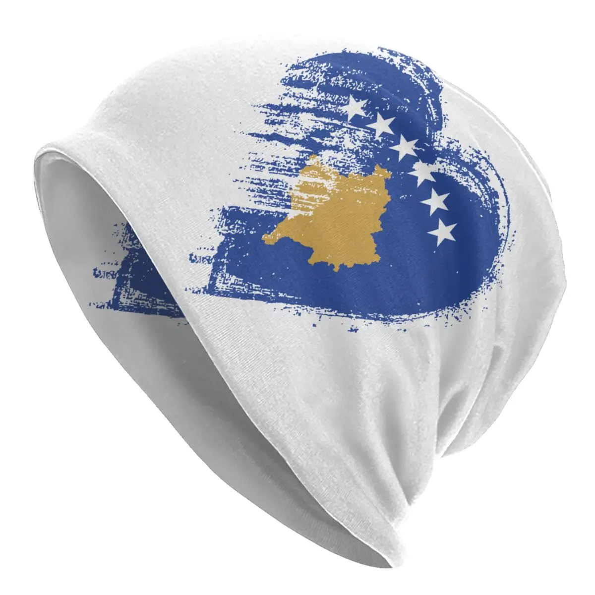 

Kosovo Flag Heart Bonnet Hat Knitting Hats Men Women Cool Unisex Adult Kosovar Proud Winter Warm Skullies Beanies Cap