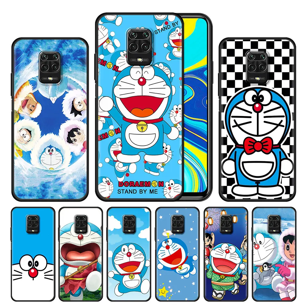 

Phone Case Cover for Xiaomi Redmi Note 10 11 Pro Mi 11 Lite 11T 10T 11S 9T 5G 10S Coque Thin Original Black Cartoon Doraemon