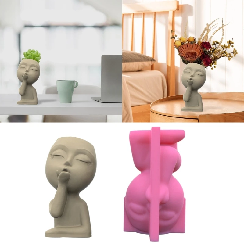 

Human Face for Doll Silicone Mold Succulent Flowerpot Clay Cement Plaster Molds