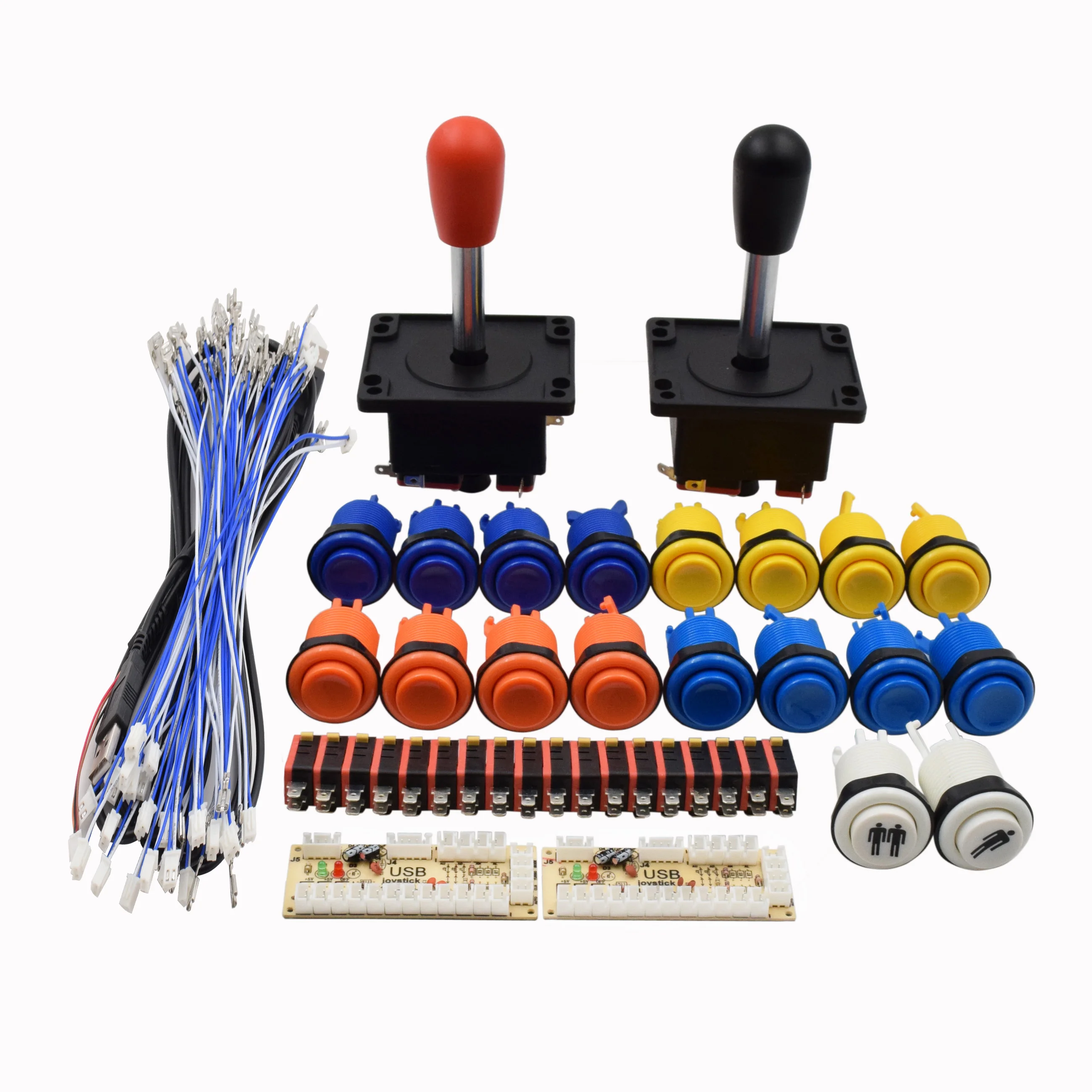 

Arcade Joystick DIY kit Spanish Joystick American Style push buttons USB Encoder 2 players whole set