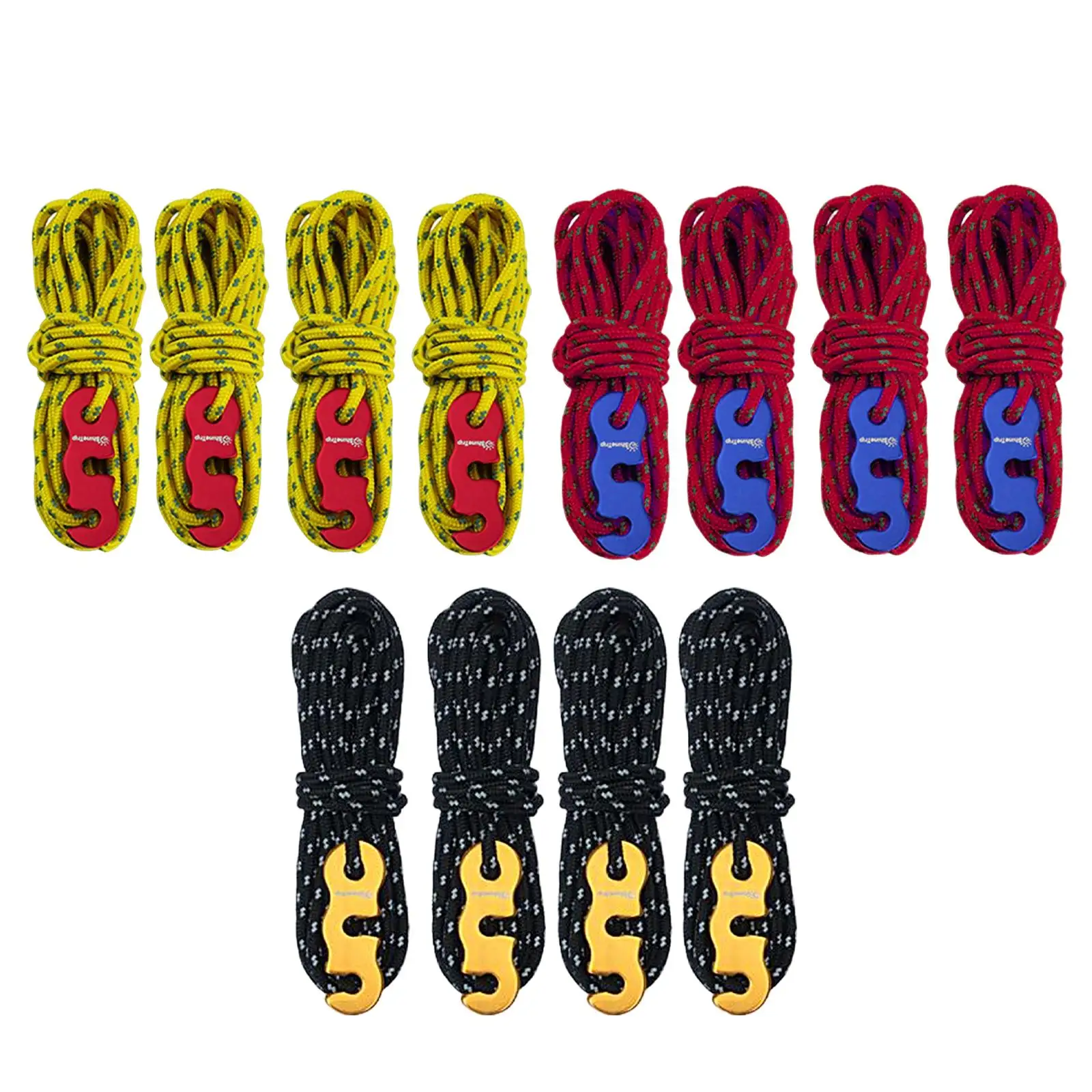 

4x Rope Compact 3mm Diameter 4M Length Camping Rope for Tying Down Tarp