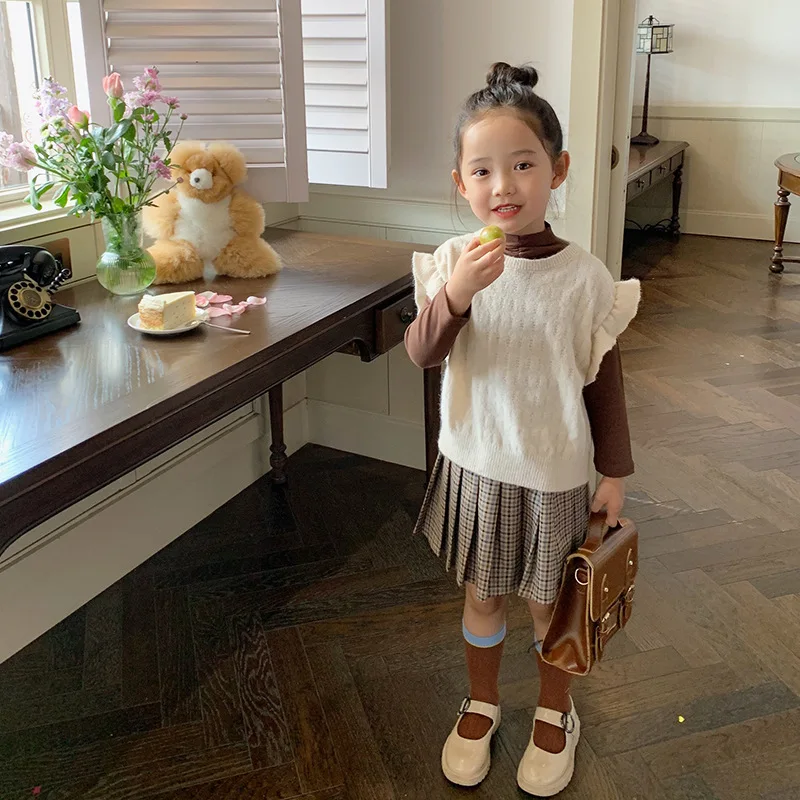 RiniKinda 2022 New Arrival Girls Fashion Suit Solid T-Shirt Skirts 3 Piece Suit Clothing Set Kids Clothes Vacation Outfits