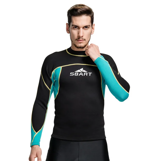 

Men 2MM Neoprene Wetsuit Long Sleeve Top Spearfishing Snorkeling Surf Shirt High Elastic Kitesurf Scuba Diving Swimwear Wetsuit