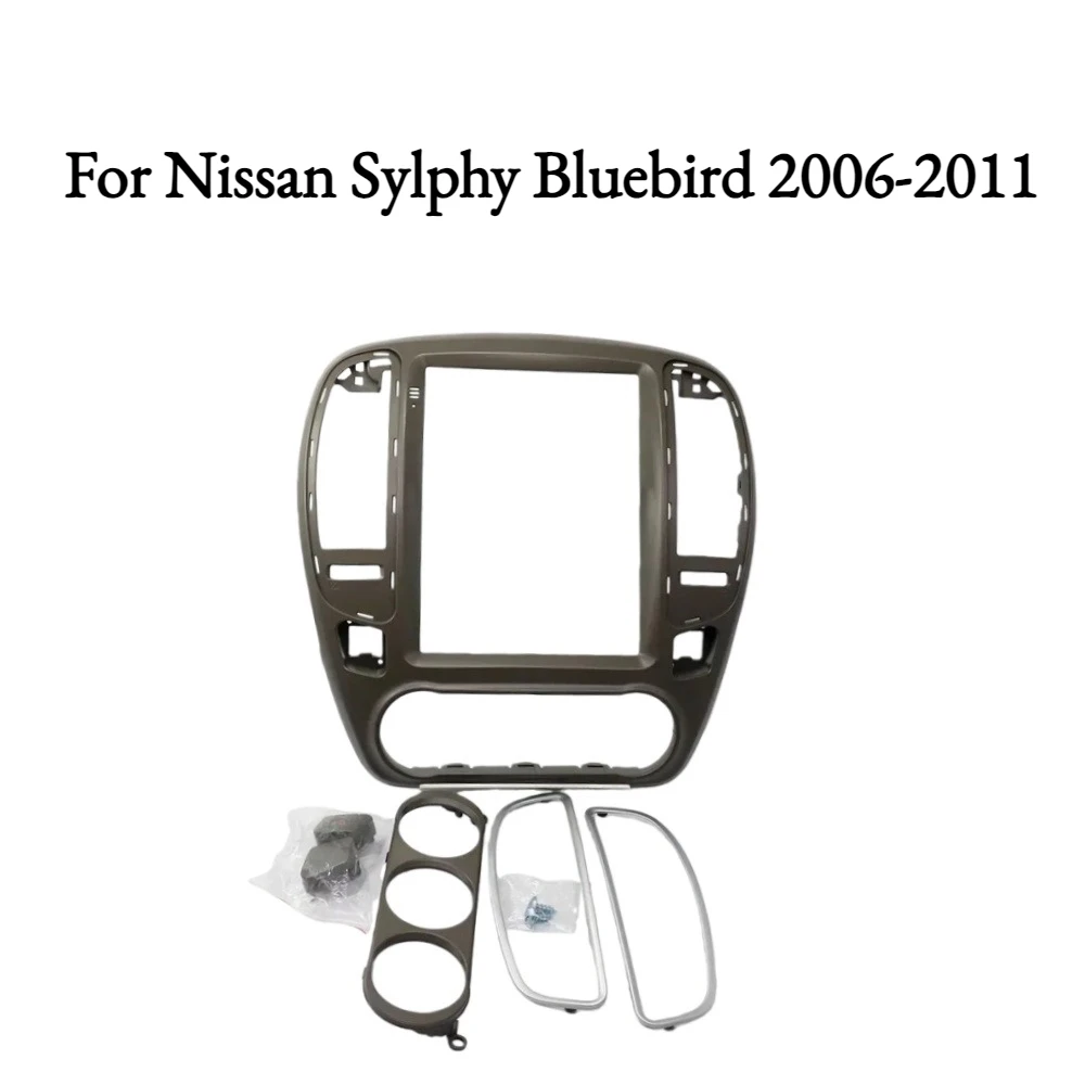 Фото 9,7-дюймовая 2-DIN панель для автомагнитолы Nissan Sylphy Bluebird 2006-2011, установочный комплект для установки DVD-аудиоплеера на приборную панель №1