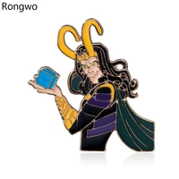 roongwo newest loki enamel brooch pins funny movies jewelry accessories gifts lapel pins for women men fans