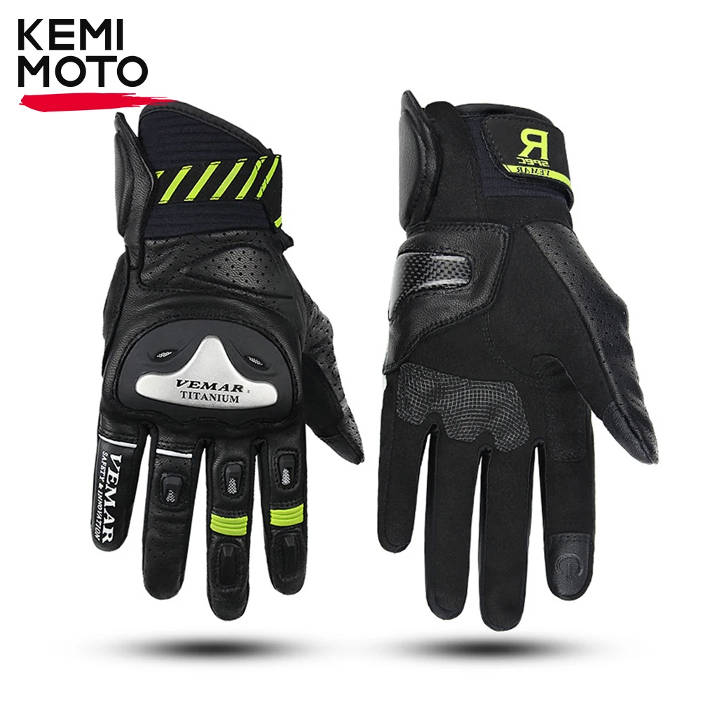 

Мотоциклетные Перчатки в стиле ретро для мужчин, кожаные защитные перчатки для сенсорных экранов, дышащие, для мотокросса, на лето