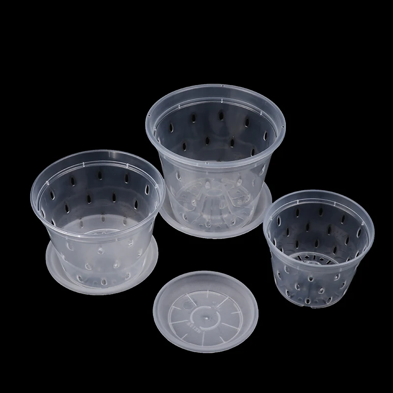 Прозрачный Цветочный Горшок Орхидеи С Дренажным Поддоном Пластиковые Дышащие