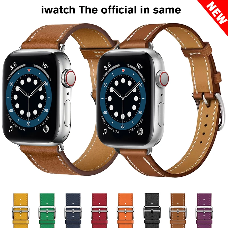 Real Leather Single Tour for iWatch Band Ultra 49mm Business Sports loop on Apple Smart Watch SE Strap 40mm 45 44mm Series 87654