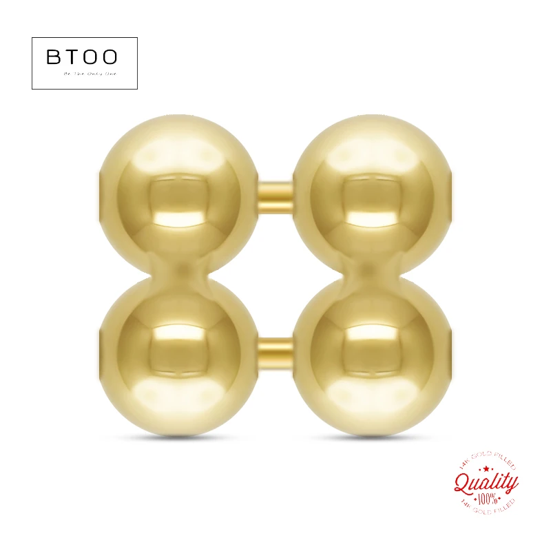 Лот прокладок из четырехъядерных бусин с позолотой 14 карат фурнитура для цепочек