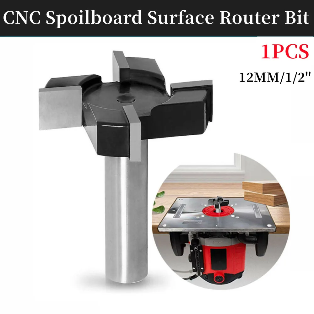 

CNC Spoilboard Surface Router Bit Carbide Planer Wood Cutter Planing Tool 1/2" / 12mm Woodworking Tool