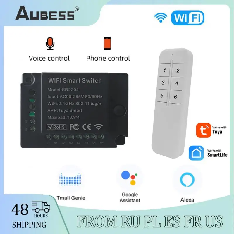 

Голосовое управление Tuya для умного дома, wi-fi переключатель, модуль выключателя, дистанционное управление Google Home, умное освещение Alexa Echo, тайм...