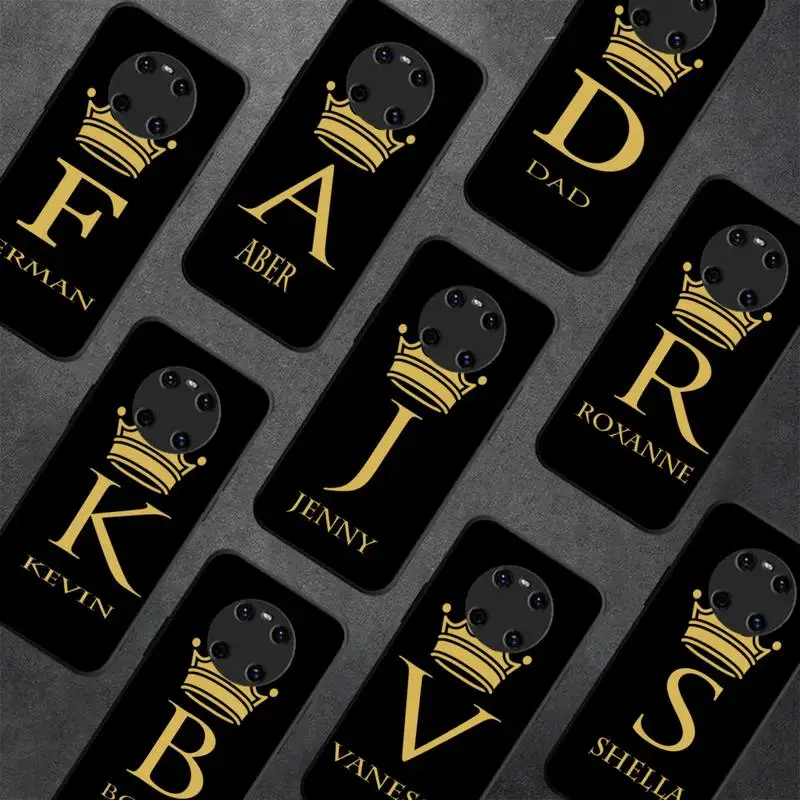 

Initial Letter A Z Crown Phone Case For Huawei Y5 Y62019 Y52018 Y92019 funda case for 9prime2019