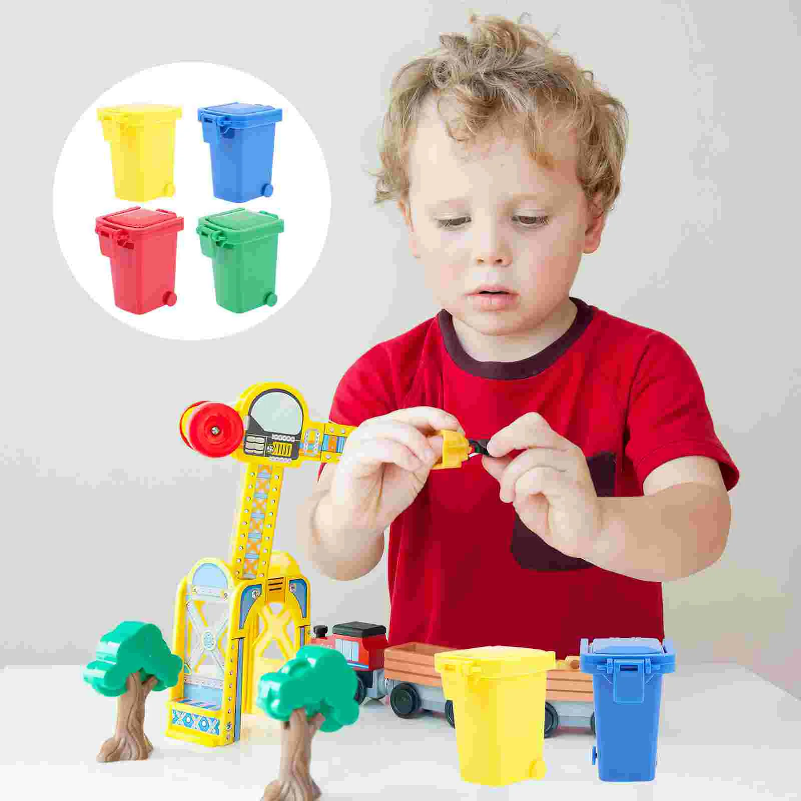

Can Toy Garbage Trash Mini Truck Bin Holder Toys Kids Desk Push Curbside Cup Recycle Birthday Party Favors Miniature Tiny