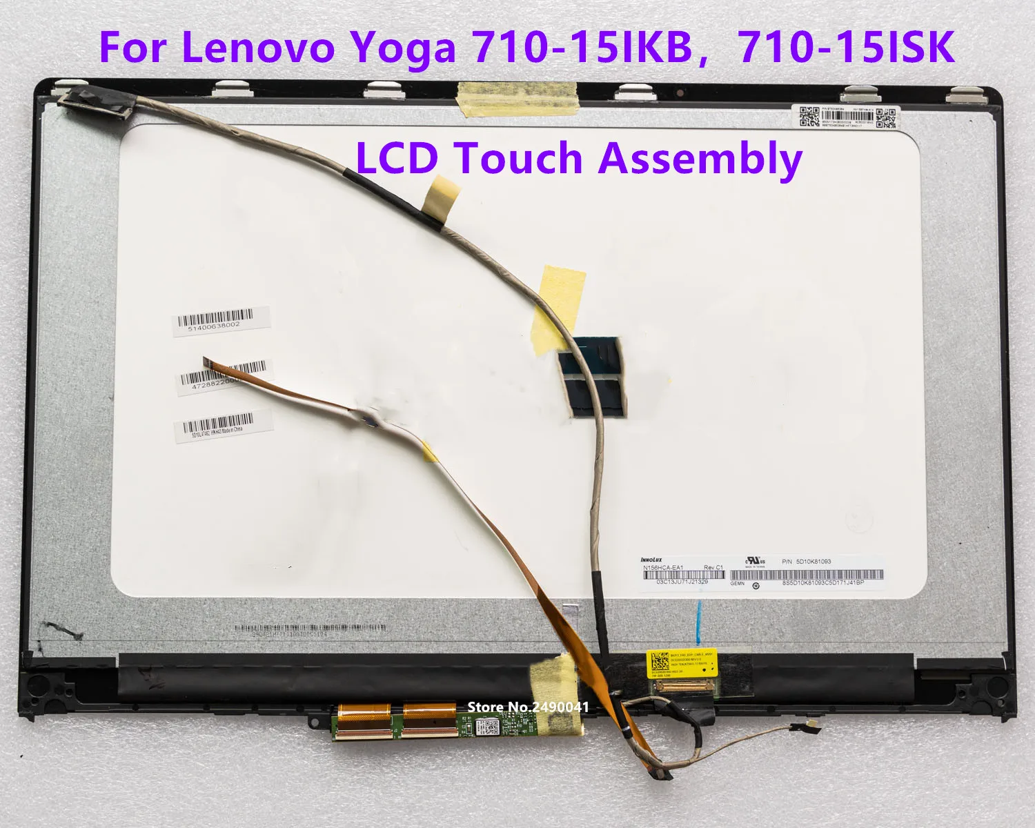 Дигитайзер сенсорного ЖК-экрана 15,6 дюйма в сборе для Lenovo Yoga 710-15IKB 710-15ISK 80U0 80V5 FHD1920x1080 5D10M14145 5D10L47462