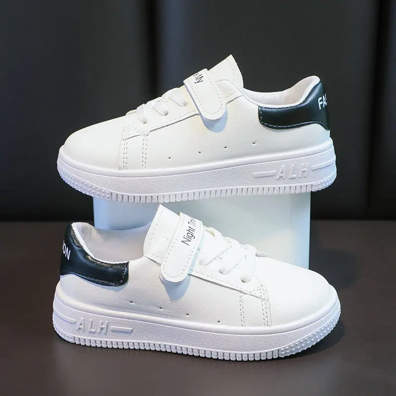 

Breathable White Leather Kids Running Shoes Boys Fashion Lightweight Sport Sneakers Children Walking Tenis School Shoes for Girl