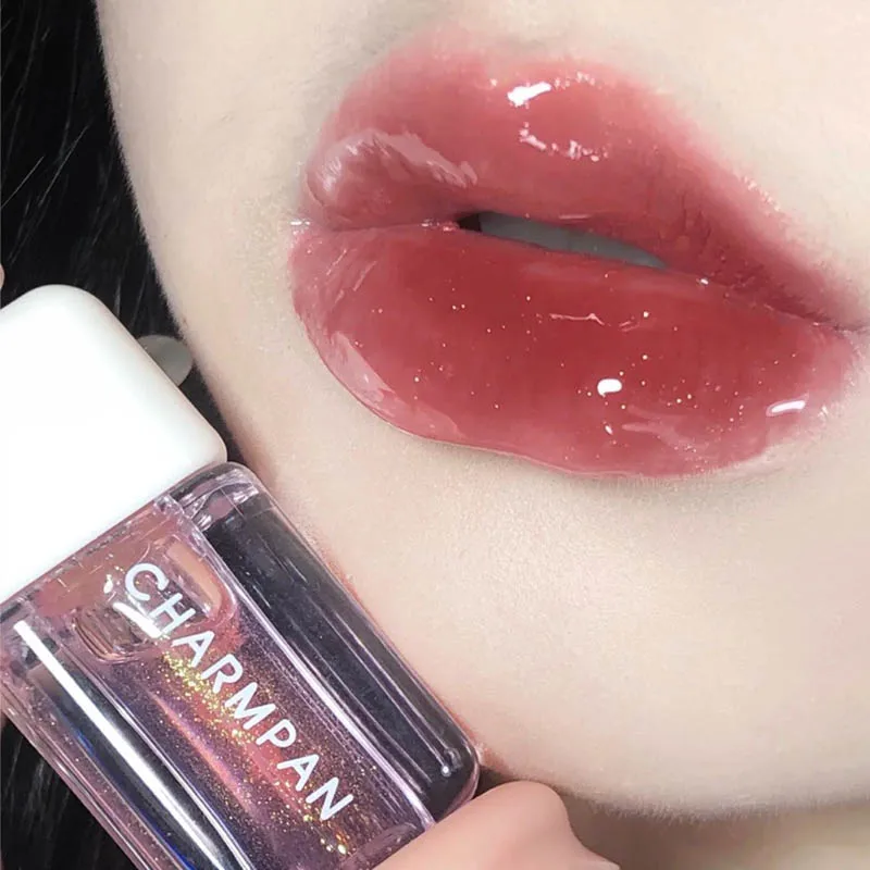 

1PC Glitter Mirror Water Lip Gloss Tint Transparent Glass Lip Oil Long Lasting Water Light Moisturizing Liquid Lipsticks Makeup