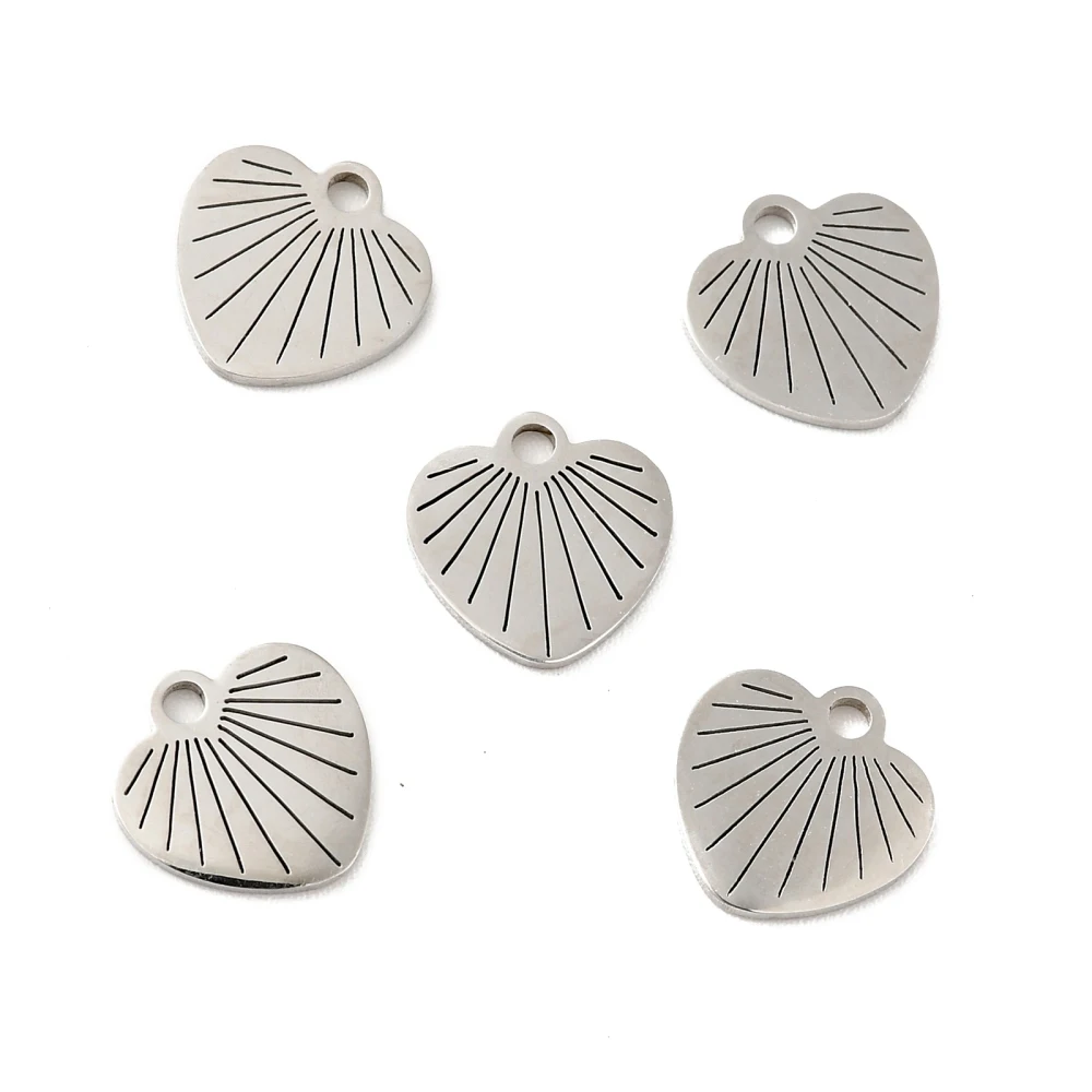

20 шт., подвески в виде сердца из нержавеющей стали