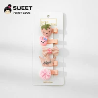 5pcsset baby bb hairpins lovely flower hair clips for girls cartoon toddler kids barrettes cute kawaii hair accessories