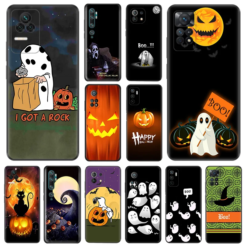 

Soft Phone Cases For Xiaomi 13 Lite12T 12S Ultra 12X 12 A2 Vintage Halloween Boo Redmi 12C K50 K60 Pro CC9E Black Matte Cover