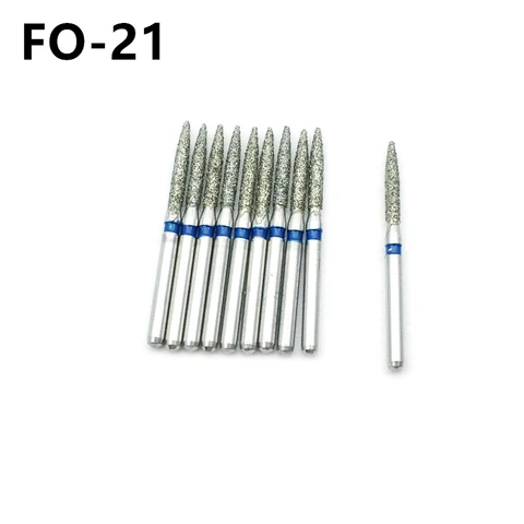 10 шт. зубные алмазные FG высокоскоростные боры для полировки, разглаживание бура FO-21