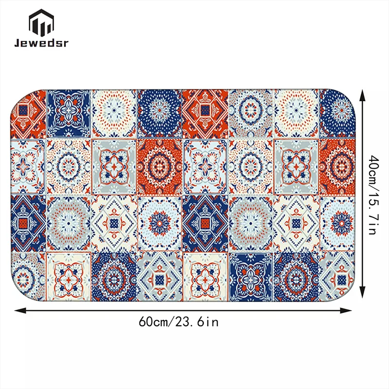 

Bohemian Kitchen Bath Mat Carpet Home Entrance Doormat Tapete Bedroom Living Room Floor Mats 3D Modern Morocco Pattern Rug Hbo