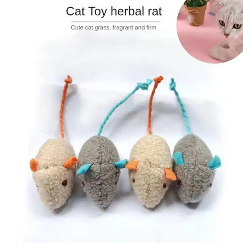 

3pcs Plush Simulation Mouse Cat Toy Catnip Cats Toys Plush Mouse Cat Scratch Bite Resistance Interactive Playing Toy For Kitten