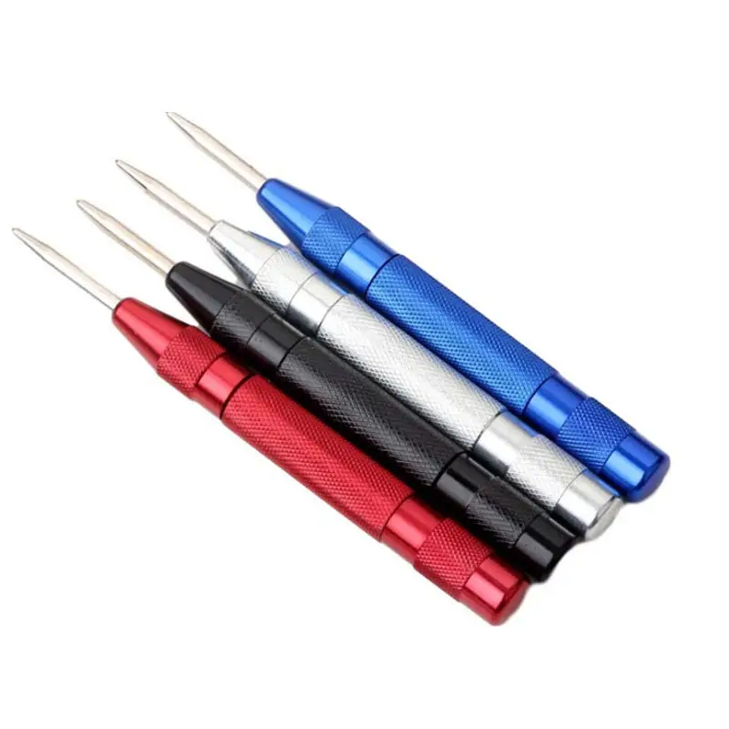 

1pc 5-inch Automatic Center Pin Spring Loaded Mark Starting Holes Center Punch Tool Wood Indentation Mark Woodworking Tool Bit