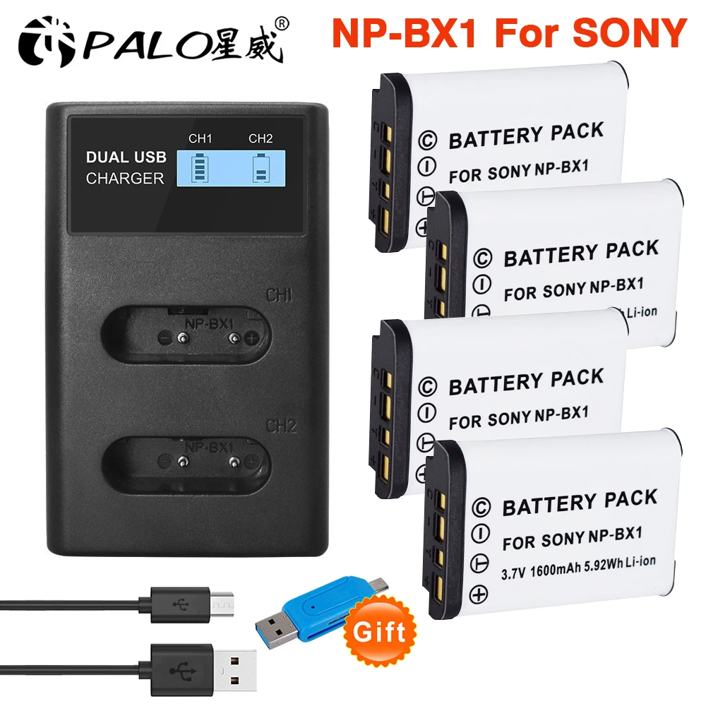 

PALO NP-BX1 NPBX1 NP BX1 Battery For Sony FDR-X3000R RX100 RX100 M7 M6 AS300 HX400 HX60 WX350 AS300V HDR-AS300R FDR-X3000