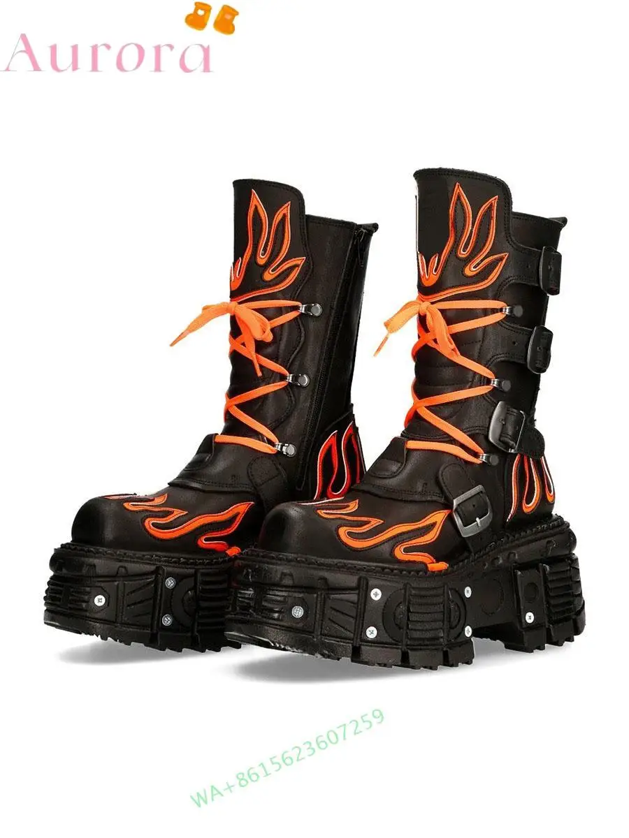 Универсальные мотоциклетные ботинки в стиле ретро темные полусапожки панк