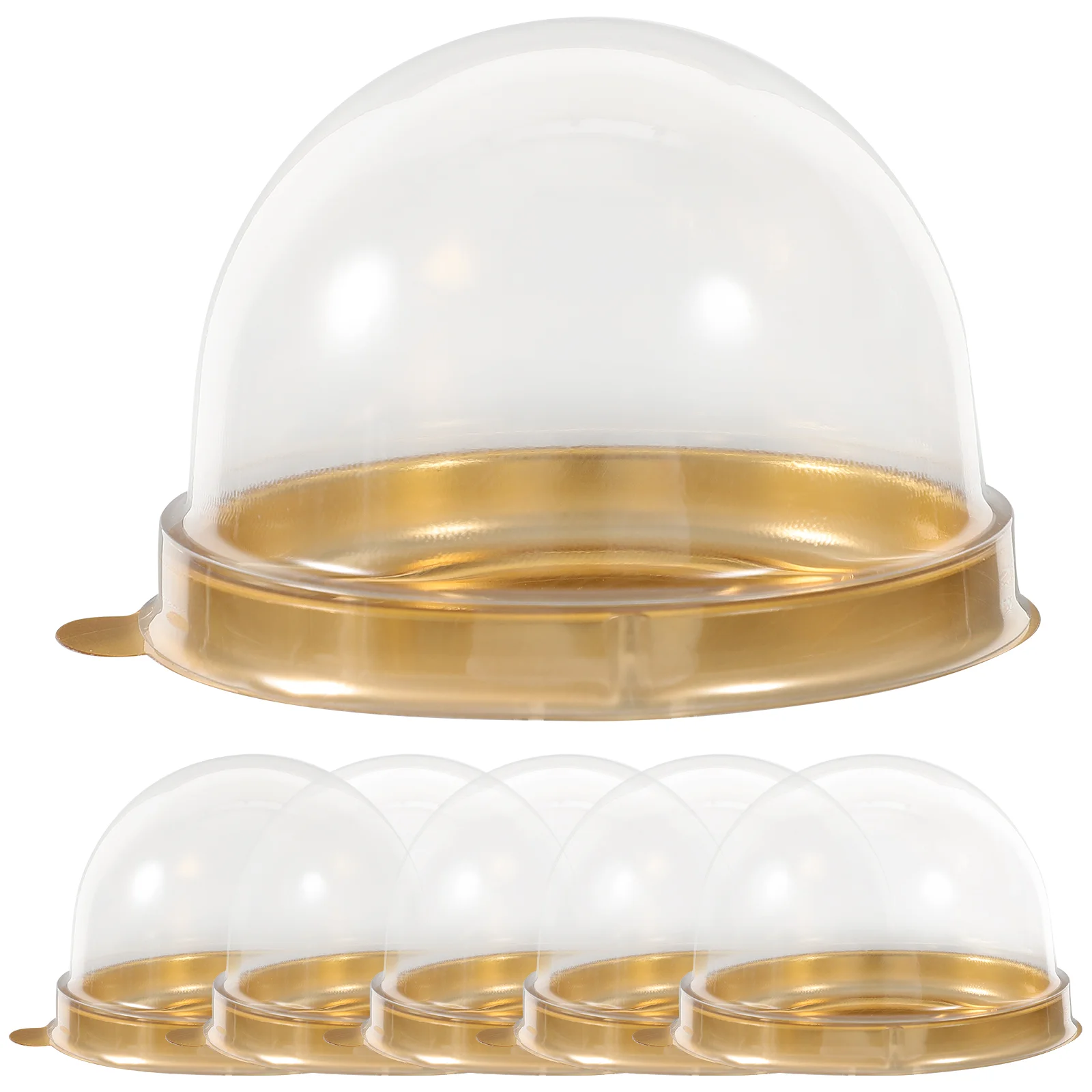 

50 Pcs Pastry Packaging Box Round Container Lid Small Cake Case Salad Bakery Boxes The Pet DIY Mousse Box Single Cupcake Boxes