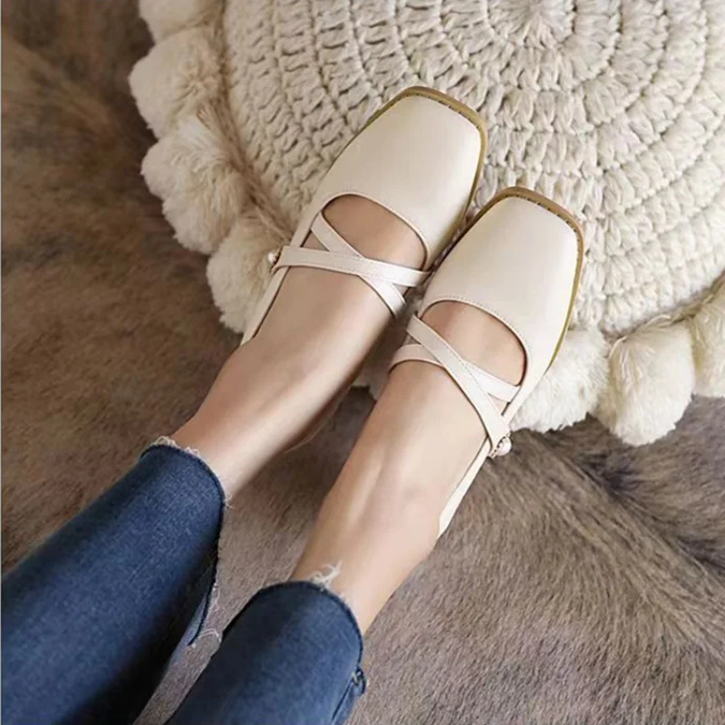 

2023 Shallow Mouth New Retro Summer Oversized Mary Jane Shoes Women's Gentle Style High Heels with One-piece Shoes Children