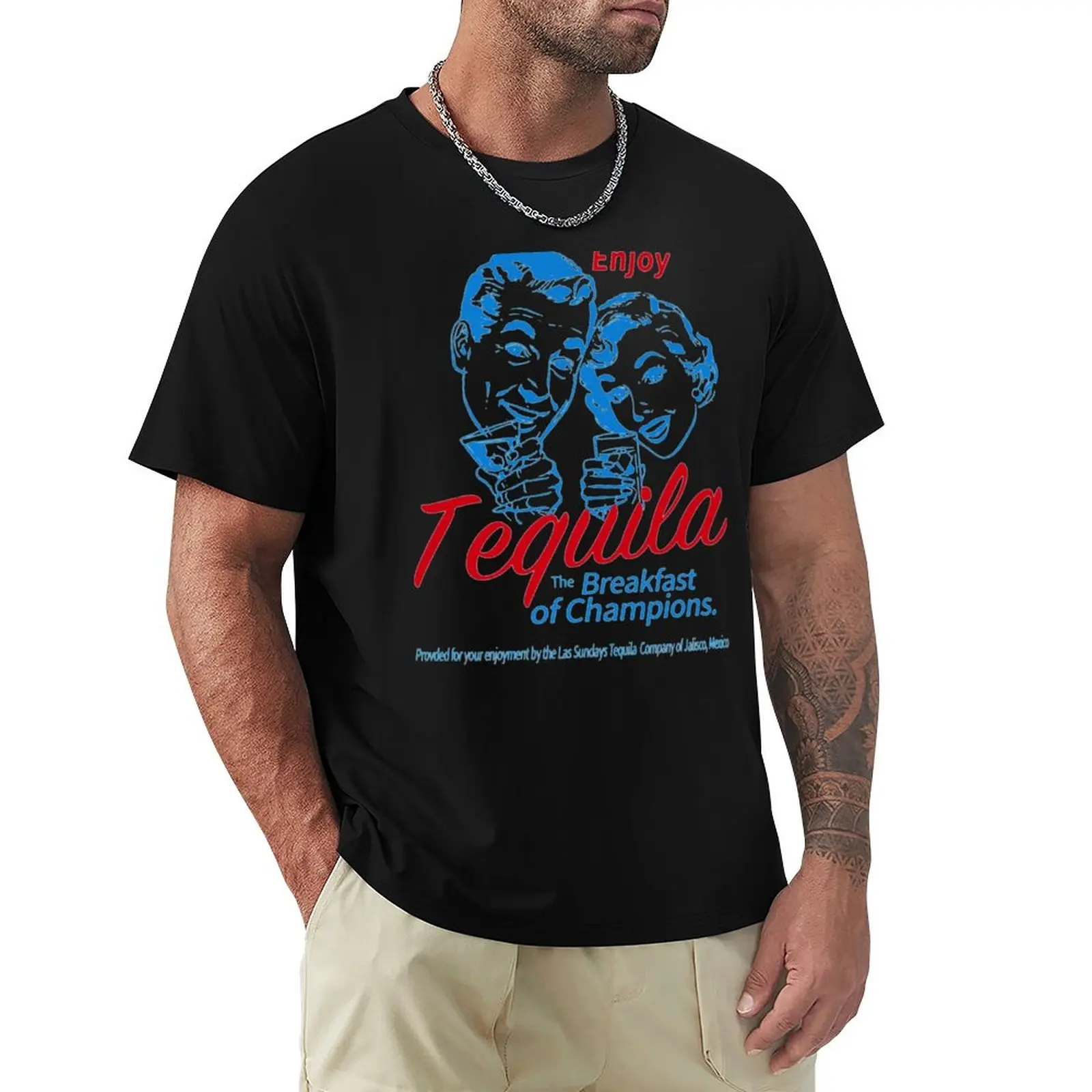 

Enjoy Tequila The Breakfast Of Champions T-Shirt Short Sleeve Korean Fashion Sweat Shirt Mens Workout Shirts
