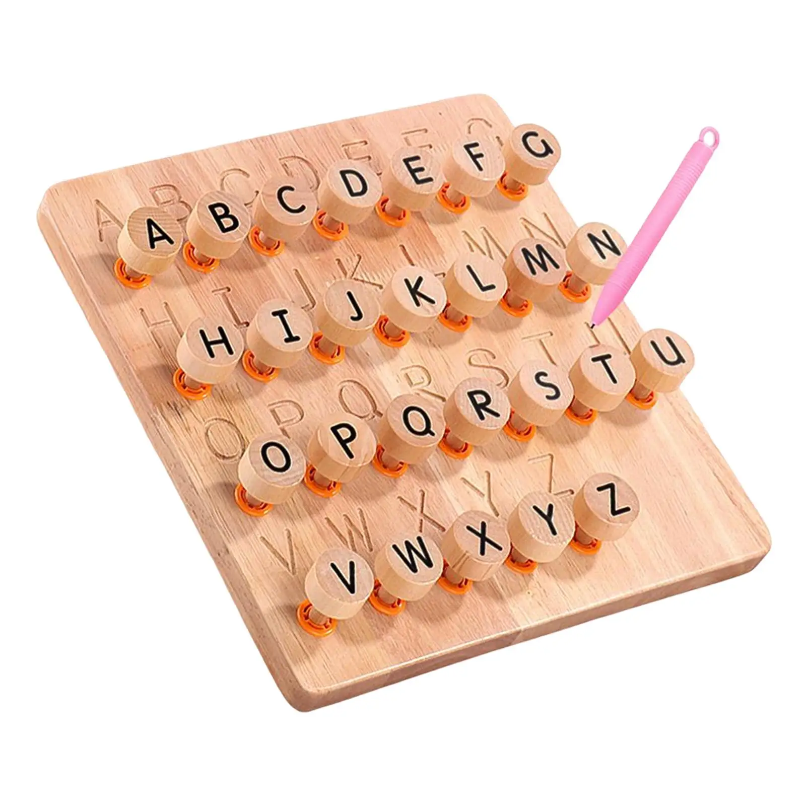 

Wooden Alphabet Tracing Board Montessori Toys Sensory Game Writing Aids for Gift Early Learning 3+ Years Kids Boys