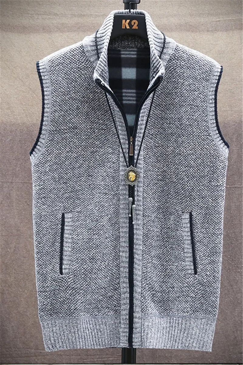 Куртка мужская на молнии Приталенный кардиган с бархатной подкладкой утепленный