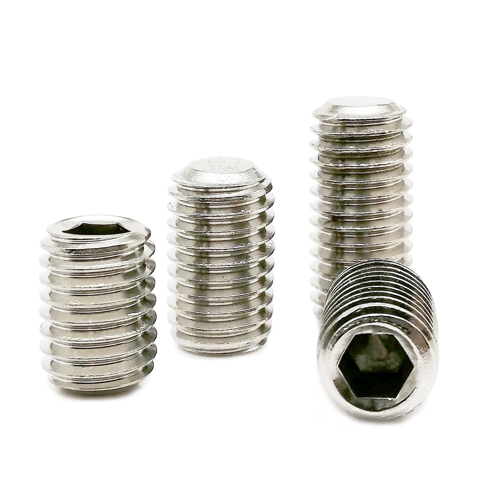 

1/10/50pc M1.6 M2 M2.5 M3 M4 M5 M6 M8 M10 M12 M16 304 A2 Stainless Steel Hex Hexagon Socket Allen Flat Point Set Screw Grub Bolt