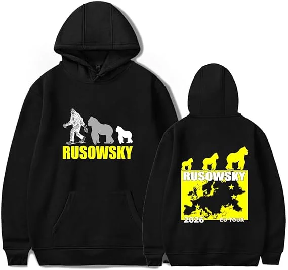 Фото Толстовка унисекс Merch Rusowsky Europa Tour 2026 с капюшоном №1