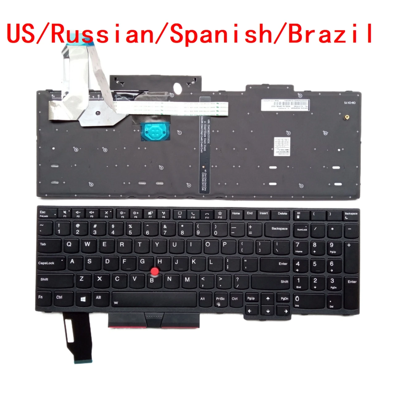 Клавиатура с подсветкой для ноутбука Lenovo Thinkpad T15 Gen1 / P15s