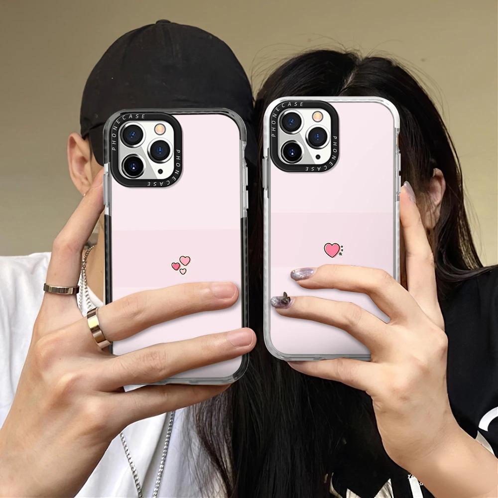 

Love Heart Phone Case for iPhone 14ProMax 14Plus 13Pro 12Pro 11 Pro Max Transparent Soft Cover for iPhone 14 13 12 11 Carcasa