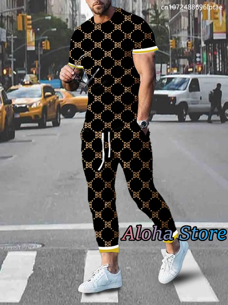 

Summer Brand Man Clothes 2 Piece Outfit Luxury Tracksuit For Men