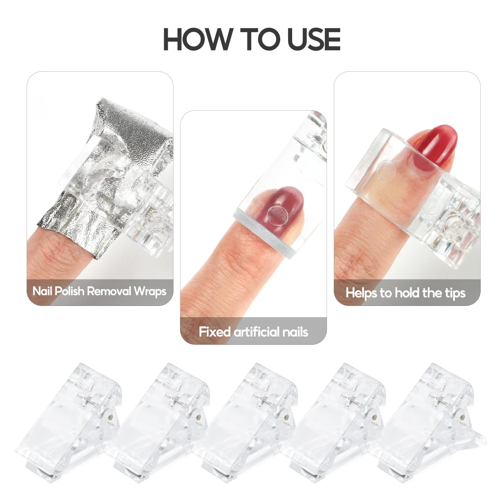 10 шт. светодиодные зажимы для наращивания ногтей