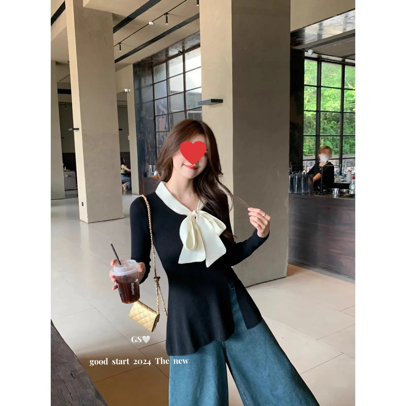 Французский стиль 3D вязаный топ с длинными рукавами для женщин осень Anco слой