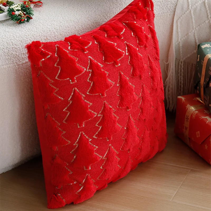 Чехол для подушки Coussion украшение дома плюшевая рождественская елка 45x45 см