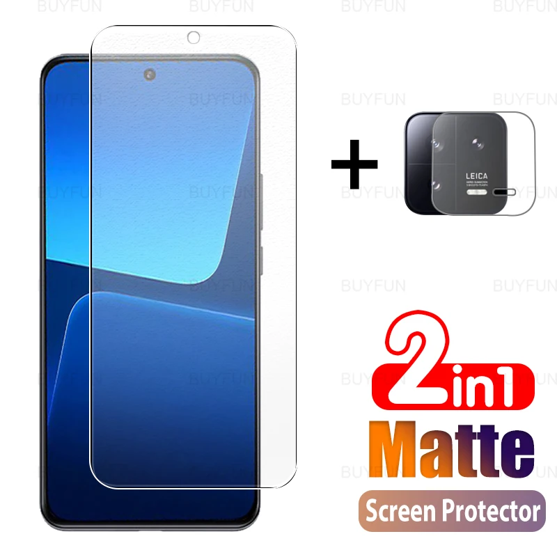 

2 в 1 9H Матовый чехол из закаленного стекла для Xiao mi 13 Xiomi Xaomi Xiaom mi 13 Mi13 6,36 дюймов Защитная пленка для объектива камеры