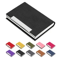 creative pu leather business card holder with magnetic buckle slim pocket name card holder stainless steel credit card id case