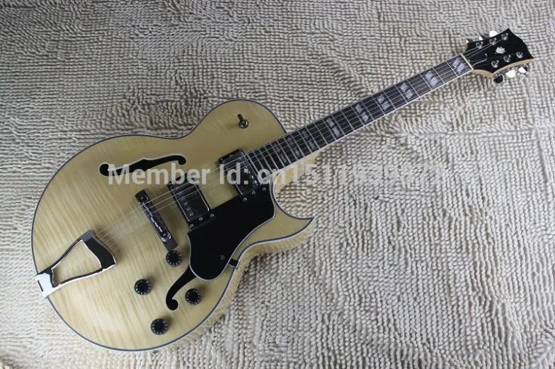 

Best guitar Top quality custom L5 JAZZ Semi Hollow Electric Guitar natural wooden color