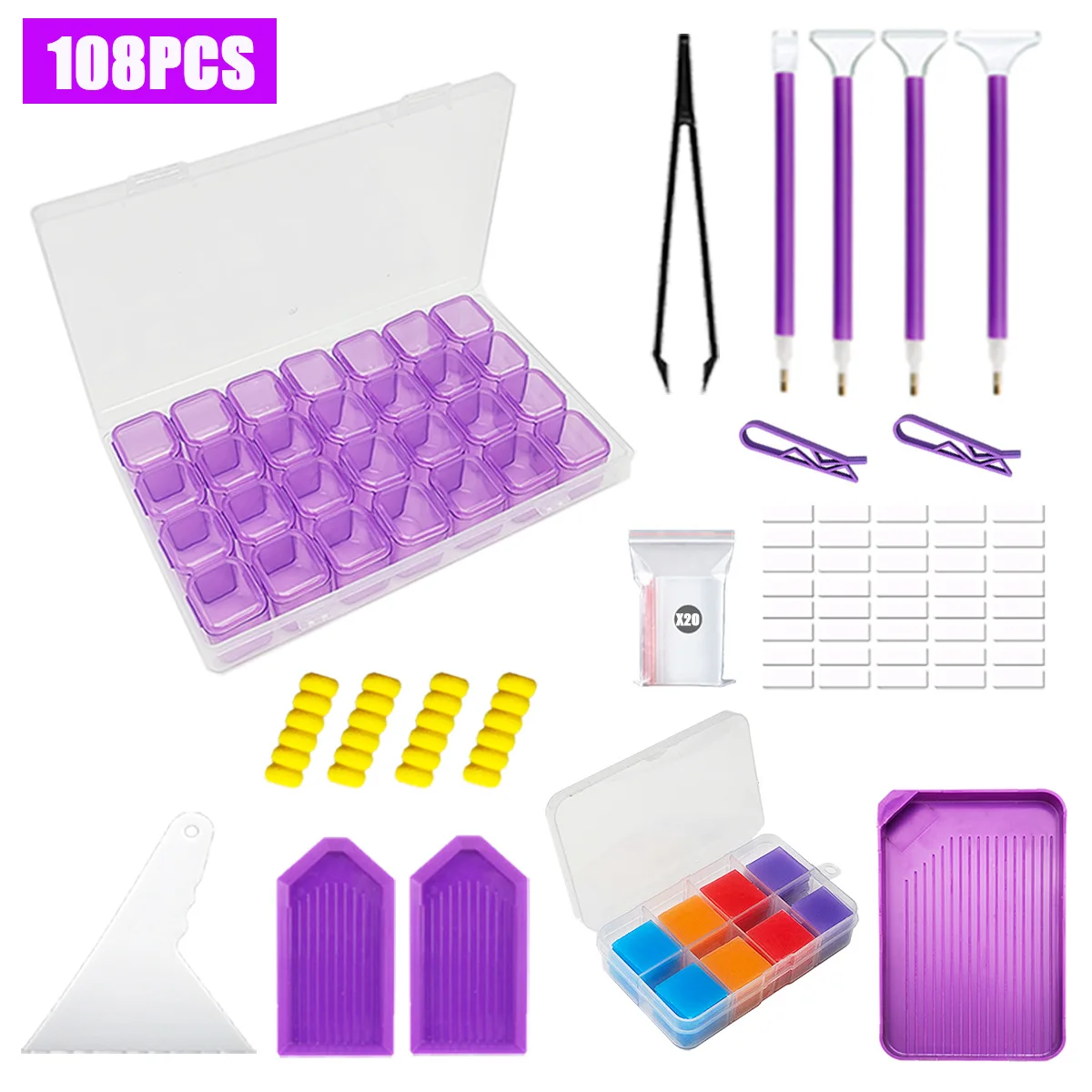 

5D DIY Diamond Painting Tools Kits Drill Plate Tool Set Mosaic Glue Pen Kit Storage Containers Diamond Embroidery Accessories