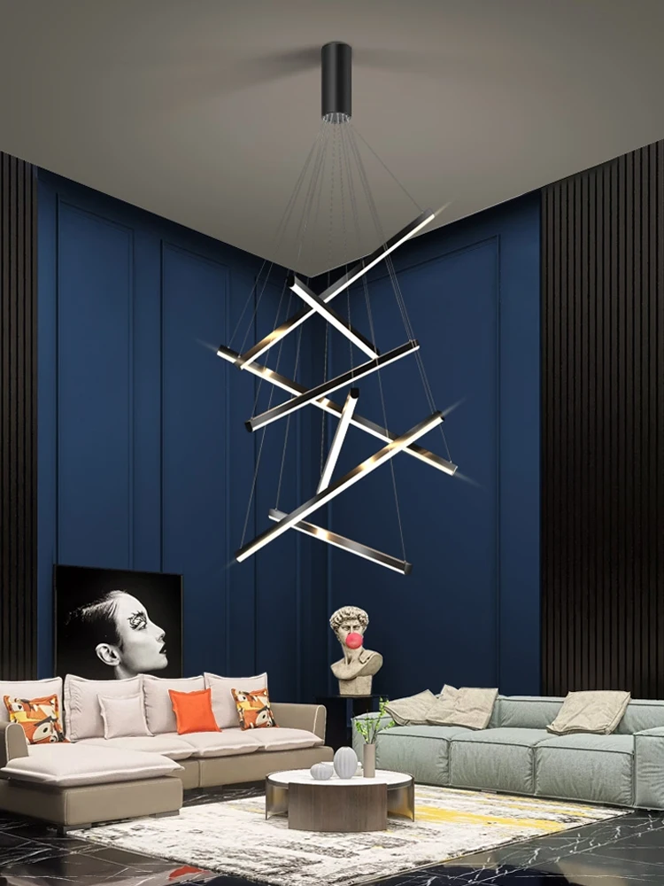 

Роскошная Черная светодиодная Люстра для гостиной, креативная Хрустальная Подвесная лампа, домашний декор, светильник, роскошный комнатны...