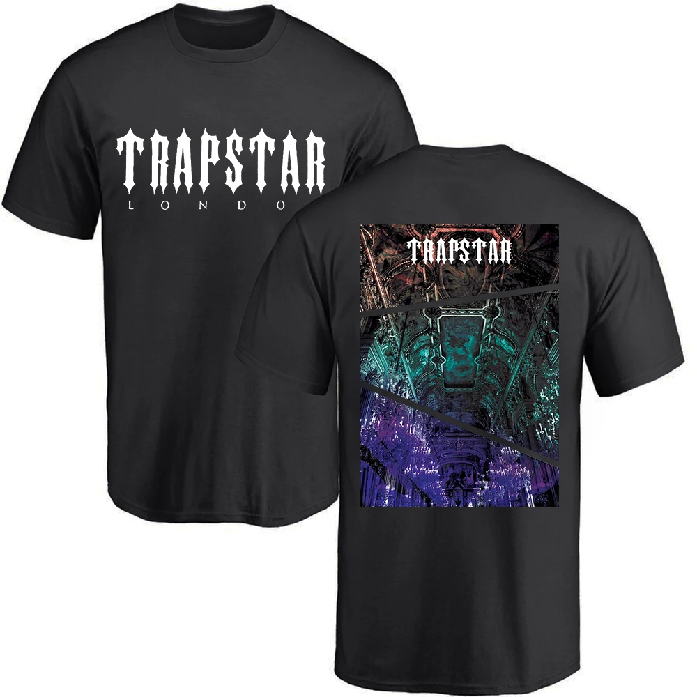 

Trapstar London Vintage Palace Printing T-Shirts Men Fashion Casual Short Sleeve Loose Oversized Cotton Tops Breathable Clothing